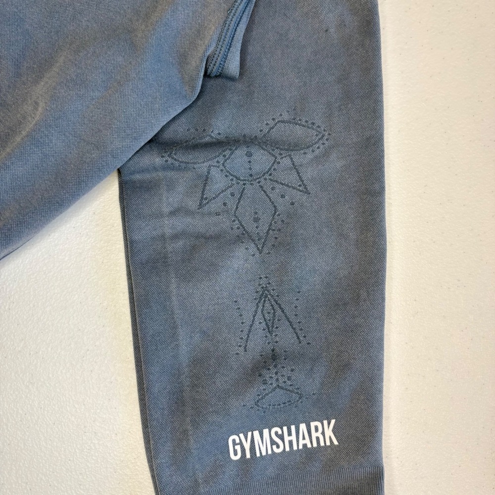 Gymshark Womens Seamless Acid Wash High Waisted Leggings Blue Mandala Graphic - Picture 3 of 5